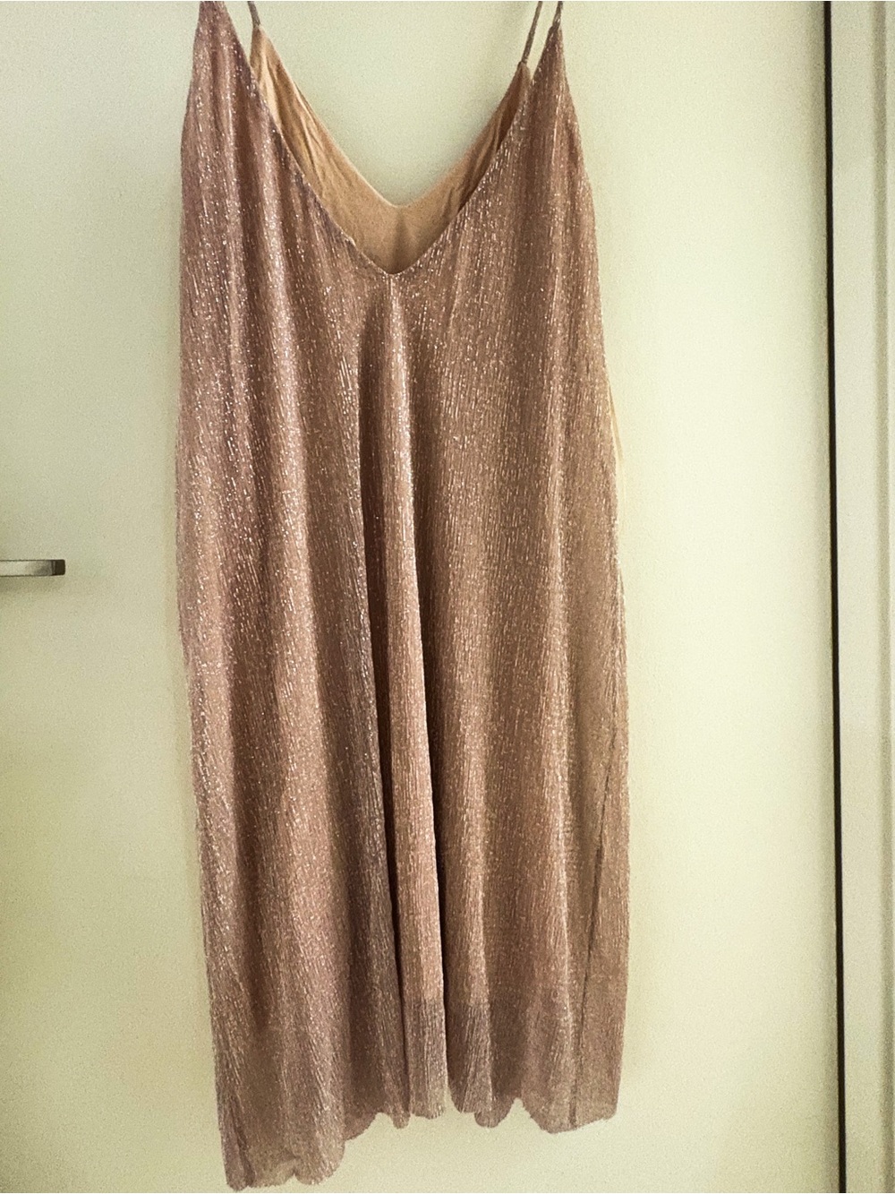 Zara Metallic Blush Slip Dress
